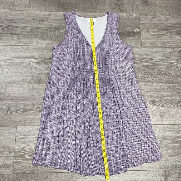 Old Navy Pleated Crepe Purple and White Print Sleeveless Dress S P - Picture 10 of 14
